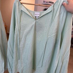 Ava & Viv Light Green Blouse plus size 1X